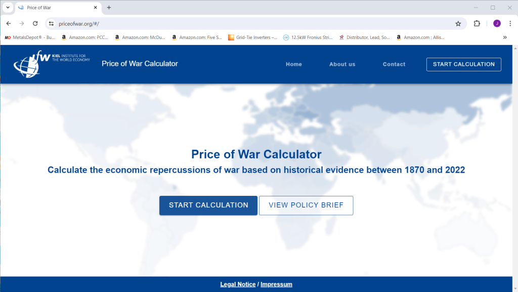 war calculator/ the price of wrong